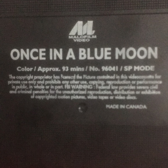 VTG. 1995 VHS#96041 Video Tape. ONCE IN A BLUE MOON. Children’s. - Picture 9 of 9